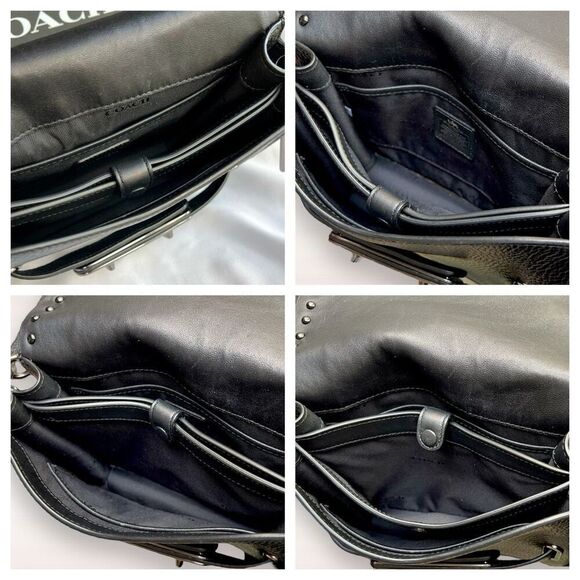 🖤🩶Coach Swagger Saddle / Shoulder Bag Black w/ Rivets & Gunmetal Hardware $400 - Picture 15 of 17